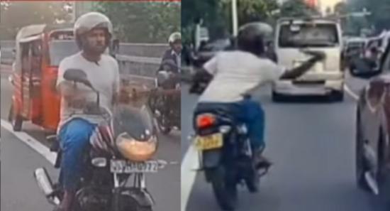 Motorcyclist Arrested After Attacking Vehicles